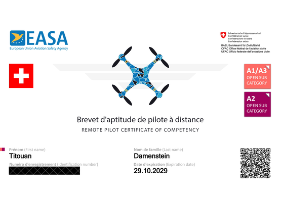 Diplôme A1 / A3 et A2 de pilote de drone 